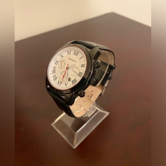 Brand new White face Roman Dials mens Curren fashion watch - Picture 2 of 5